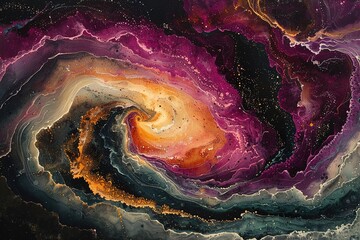 Wall Mural - a colorful swirl of paint that resembles a galaxy