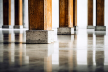 Fototapete - A close-up shot of the corner of an empty warehouse
