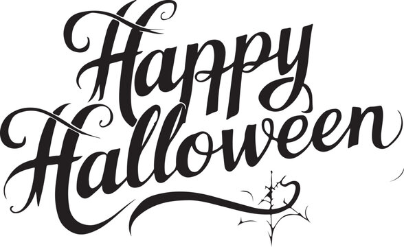 Happy Halloween Typography Vector Art & Illustration