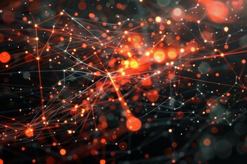 Poster - A futuristic scene illustrating the evolution of the internet, highlighting cutting-edge technology and global connectivity, Data visualization of network traffic, AI generated
