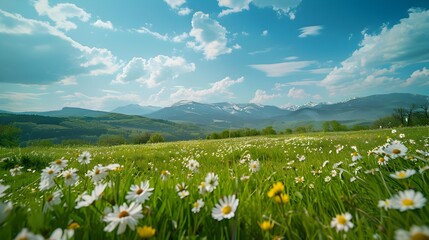 Canvas Print - The meadows stretching to the horizon are green