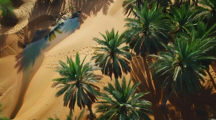 Canvas Print - Beautiful oases hidden among the sand dunes img