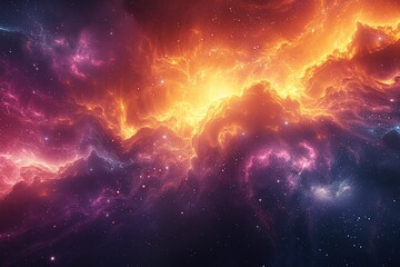 Wall Mural - interstellar collision of galaxies rendered in vivid abstract forms , free space for text --ar 3:2 -
