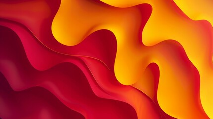 Wall Mural - Vibrant abstract red and yellow background with dynamic gradient waves for modern poster design, web templates, brochures, banners, flyers, landing pages, presentations, certificates, and webinar back