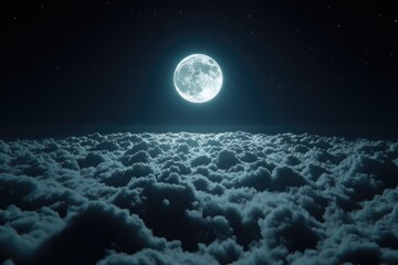 Wall Mural - Full moon above clouds