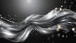 © touseef - Abstract silver gray and black background featuring smooth lines, waves, and glowing spots - elegant and modern design for digital art, technology themes, and stylish backgrounds