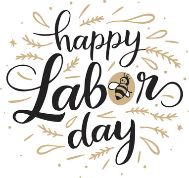 Happy Labor Day Typography Image Vactor Style