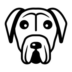 Canvas Print - Mastiff icon in doodle style 