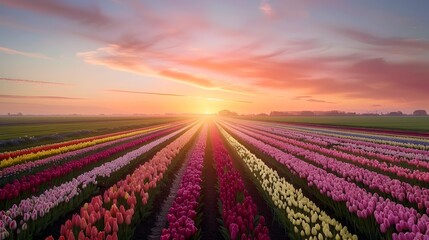 Sticker - Landscapes the flower fields of holland