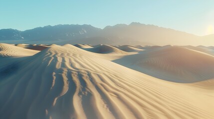 Canvas Print - Sand smooth dunes formed by the wind