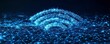 © Georgii - Futuristic wireframe illustration of a wifi symbol in a digital network