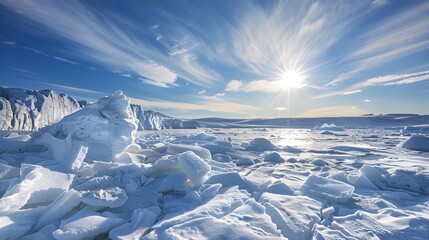 Canvas Print - The glacial fields of greenland stretching