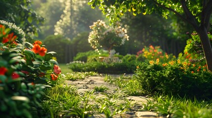 Sticker - Gardens amazing corners of nature with flowering flower