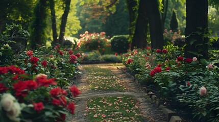 Wall Mural - Gardens amazing corners of nature with flowering flower