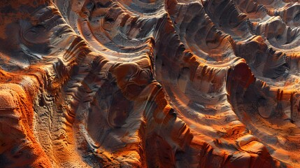 Poster - Slope with red sandstones covered with intricate patterns