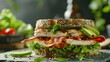 © Yelena - Sandwich with chicken bacon avocado and fresh vegetables