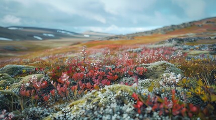 Wall Mural - Tundra boundless expanses where mosses and lichens cover