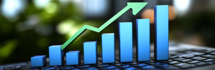 Wall Mural - Graph showing business finance investment in the stock market. Abstract concept of stock market investment trading.