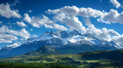 Wall Mural - The ridges of patagonia stretch along the horizon