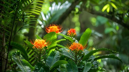 Sticker - orange flowers in the garden