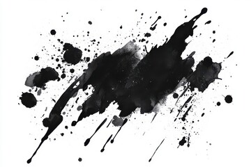 Poster - Black ink blots and stains designed, set apart on a light background