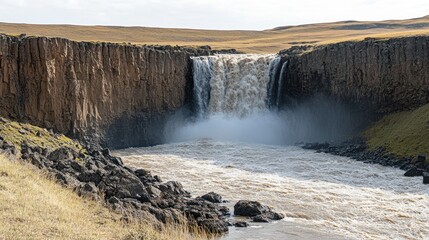 Wall Mural - Majestic Waterfall in Iceland