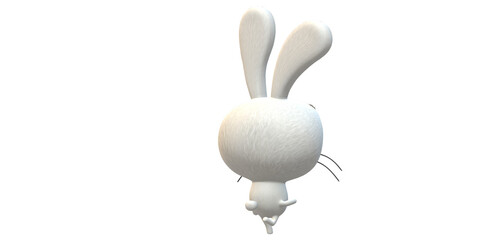 3D Bunny on a Transparent Background