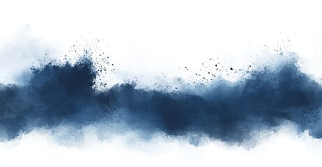 Wall Mural - Brush strokes of blue paint on a white background