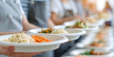 Wall Mural - person holding a tray of food