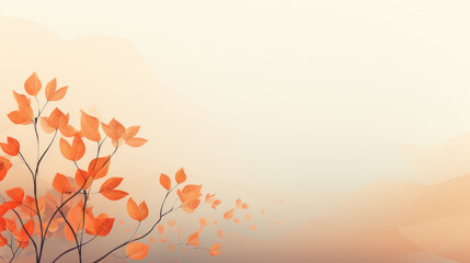 generated illustration of beautiful autumn foliage background with brunches