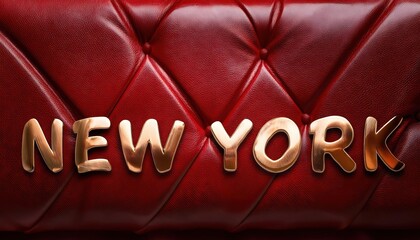 Wall Mural - New York City Iconic Sign on Red Background