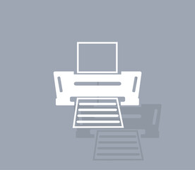Aufkleber - Vector icon of white color with shadow on gray background