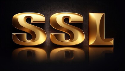 Poster - Golden SSL Logo Design for Secure Websites