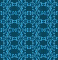 Sticker - Original seamless pattern in the form of a lattice on a blue background