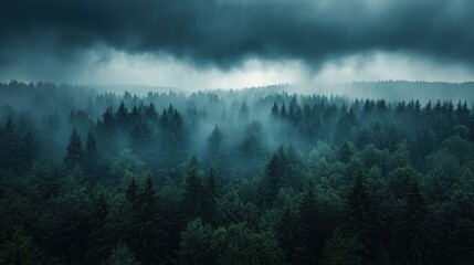 Canvas Print - Misty Forest Landscape