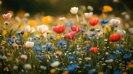 Poster - Wildflowers in a Meadow