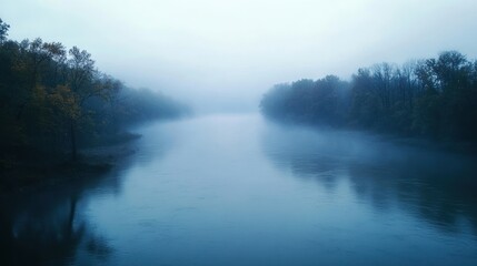 Poster - Misty River Morning