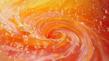 Swirl of fresh fruit juice splash macro closeup view