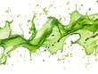 © Olga - Splash of green liquid on a white background