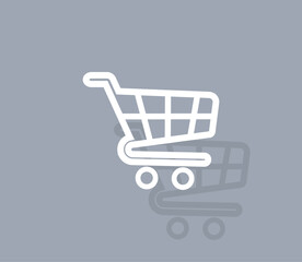 Aufkleber - Vector icon of white color with shadow on gray background