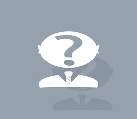 Fototapete - Vector icon of white color with shadow on gray background