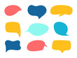 © Svetlana - Colorful Hand drawn Speech Bubble set. Message Text Box cloud collection. Doodle Child conversation Dialog Blank Balloon. Cute chatting sticker element for design