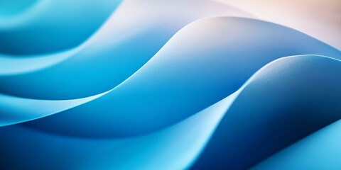 Wall Mural - Blue and White Paper Sheets with Smooth Wavy Patterns for Abstract Backgrounds and Modern Design Concepts