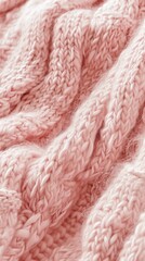 Poster - The soft, oversized knitted fabric features intricate textures with delicate patterns in a calming pastel hue, perfect for cozy settings