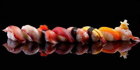 Wall Mural - Assorted Japanese Sushi Image