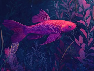 Wall Mural - fish in aquarium