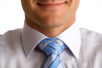 Poster - Close up of a businessmans tie and shirt details emphasizing luxury and professionalism