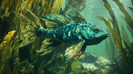 Canvas Print - fish in aquarium