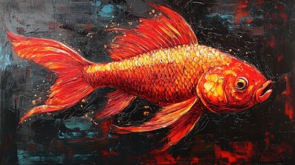 Canvas Print - goldfish in aquarium