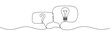© Sviatlana - Continuous single line editable illustration of question and light bulb and speech bubbles. Vector Illustration